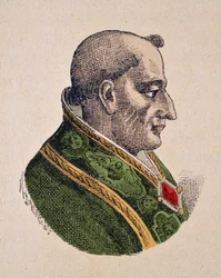 Porträt von Papst Pius III., 1898 (Stich mit späterer Kolorierung)